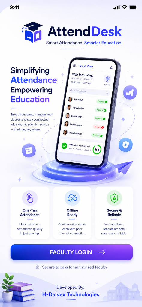 Attend Desk Faculty App Screenshot